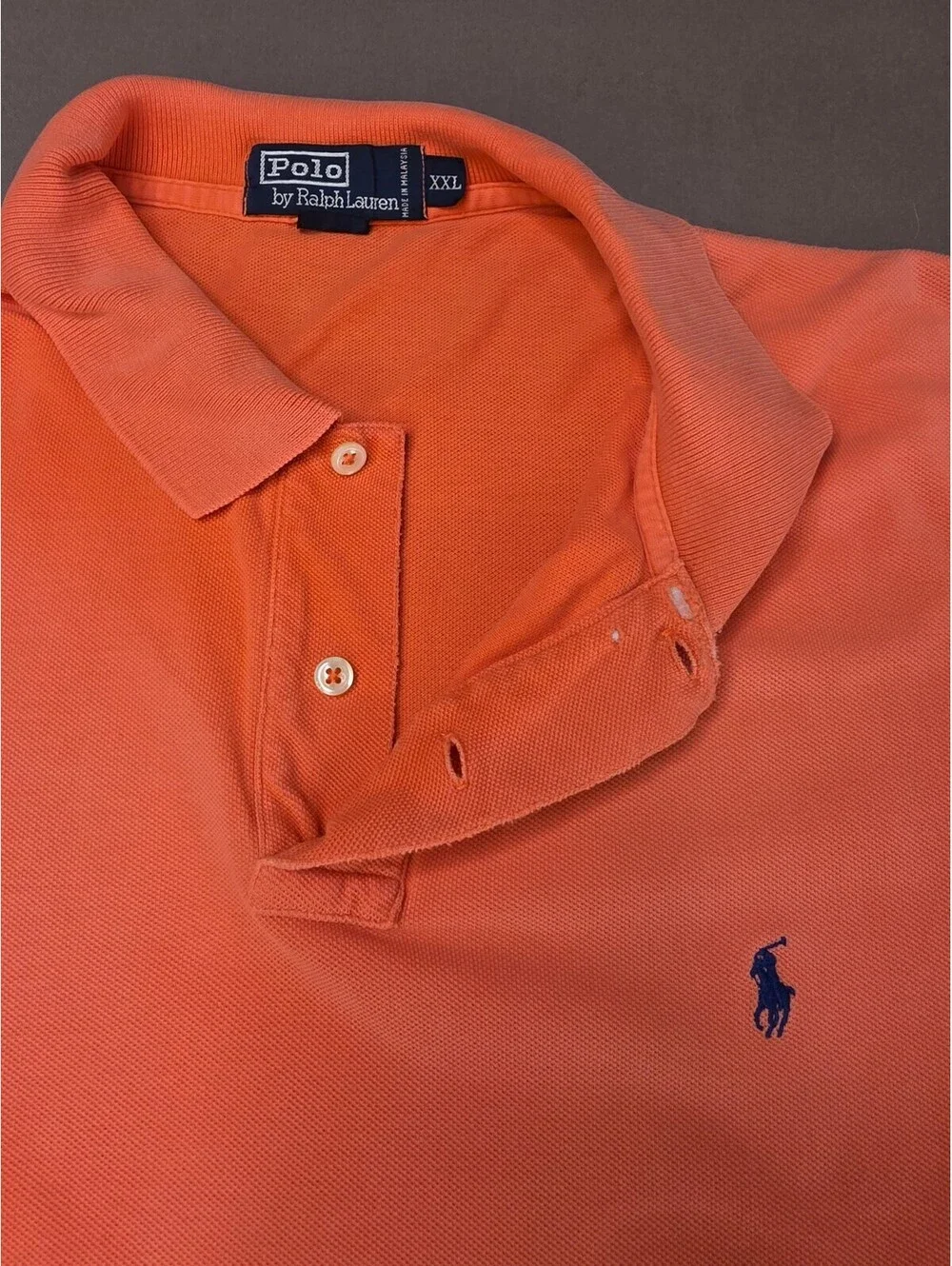 Polo Ralph Lauren Mens XXL Coral Orange Short Sleeve Polo Shirt Cotton Pony